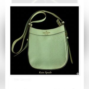 KATE SPADE mint green pebble leather Leila Crossbody Shoulder Bag Purse